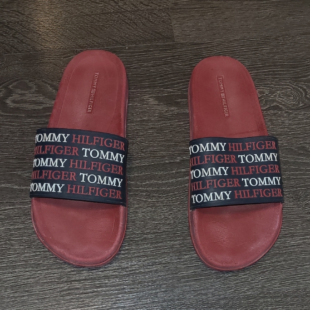 Tommy Hilfiger Red Slide Sandals